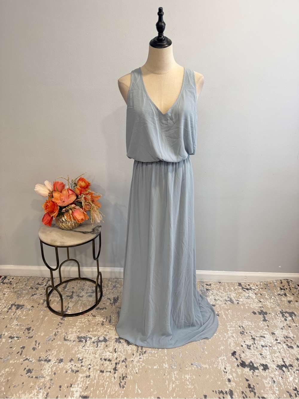 Show Me Your MuMu Light Blue V-Neck Sleeveless Bridesmaid Maxi Dress - Size XL